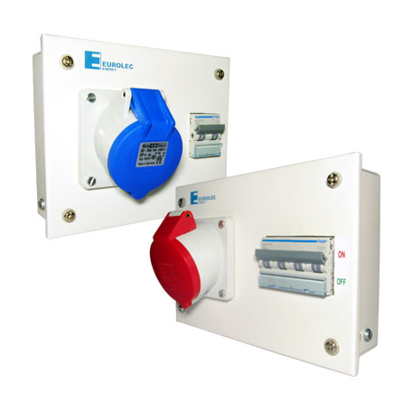 Metalic Enclosure with MCB and Industrial Sockets